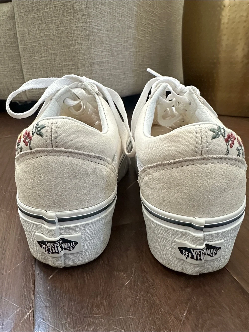 Vans Floral Embroidered Platform Lace-Up Sneakers - Women’s